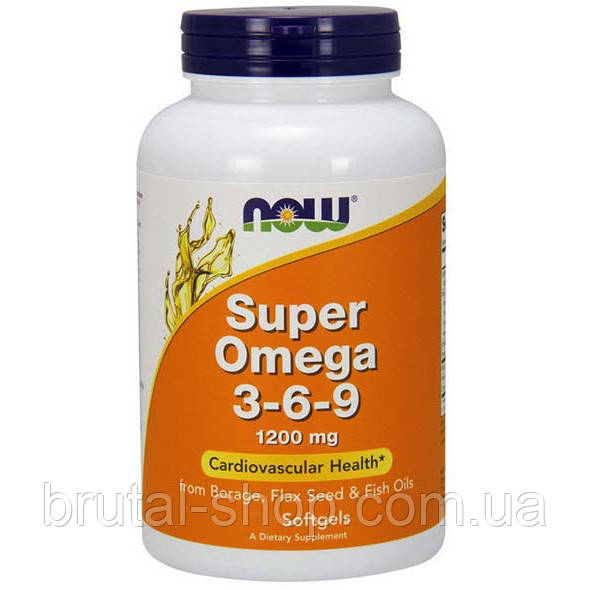 Супер Омега 3 6 9, NOW Foods Super Omega 3-6-9 1200mg (90softgels)