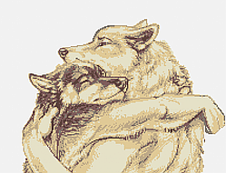 Вовчі обійми (світлий фон). Схема повної зашиття бісером