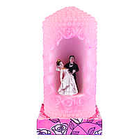 Весільні свічки сімейне вогнище рожеве, 18 х 7 см