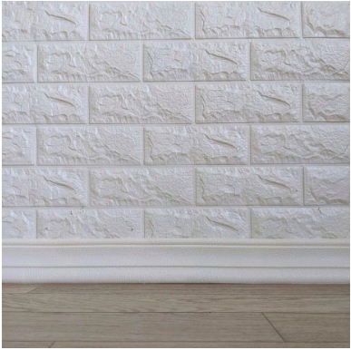 Плінтус багет гнучкий самоклеючий на підлогу та стелю 240х8 см, Білий, фото 1