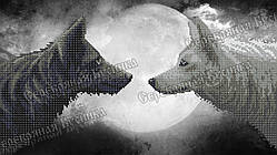 Повний місяць. Вовки. Схема вишивки бісером