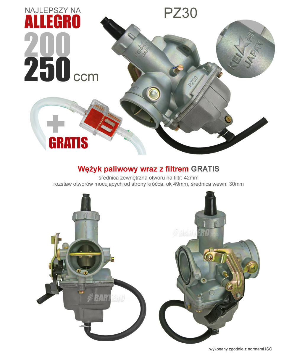 Карбюратор KEIHIN QUAD ATV 200 250 BASHAN PZ30 Японія