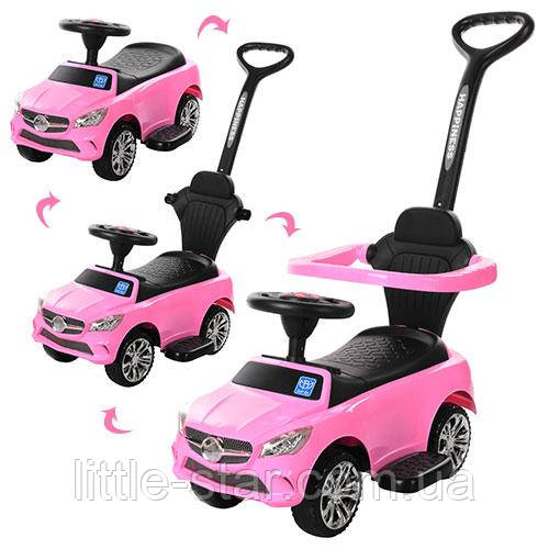 Каталка-толокар Bambi 2 в 1, M 3503C-8, рожева, музика, світло