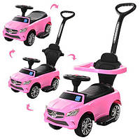 Каталка-толокар Bambi 2 в 1, M 3503C-8, рожева, музика, світло