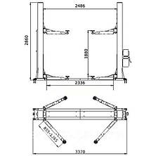 Двостійковий електрогідравлічний підйомник 4т 380В LAUNCH TLT-240SBA, фото 2