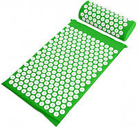Акупунктурный массажный коврик для спины и ног с подушкой зеленый ортопедический Аппликатор Кузнецова