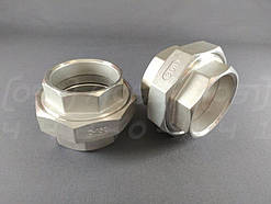 Американка нержавіюча приварна Ду50 (2") (з'єднання роз'ємне з накидною гайкою) патрубок із гранями, PTFE