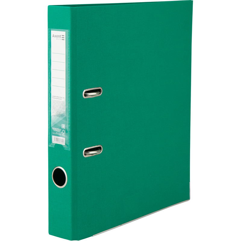 Папка реєстратор 5см Delta by Axent А4 двухстор покр зелена D1711-04C