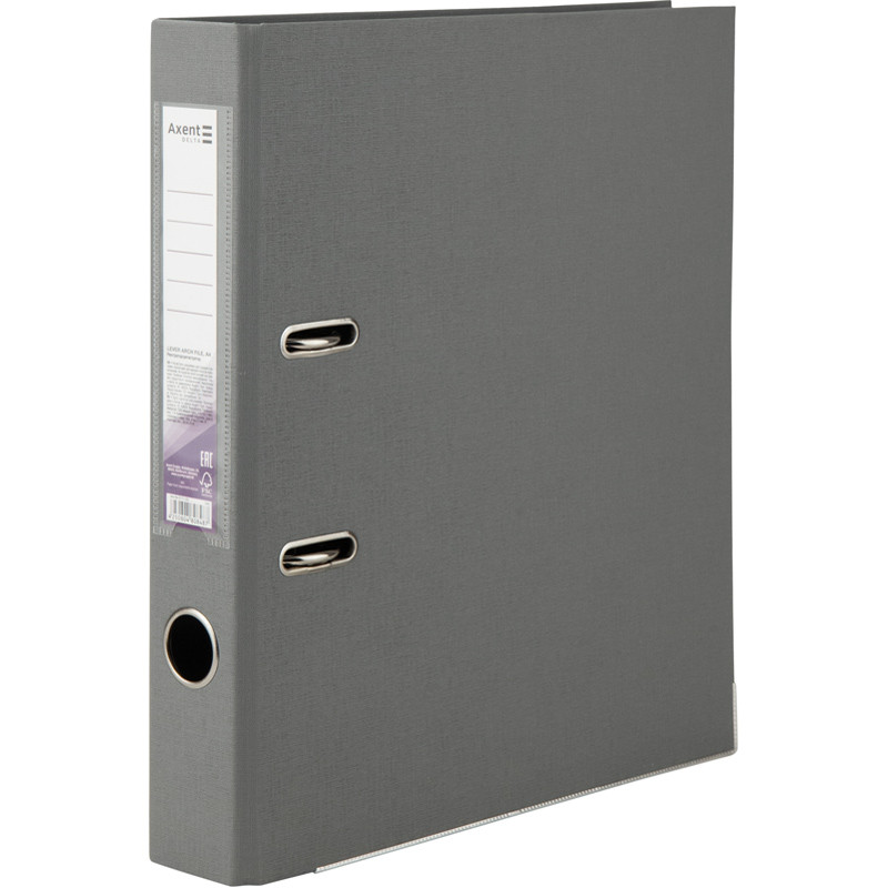 Папка реєстратор 5см Delta by Axent А4 двухстор покр сіра D1711-03C