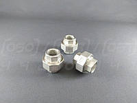 Американка нержавіюча приварна Ду15 (1/2") (з'єднання роз'ємне з накидною гайкою) патрубок із гранями, PTFE