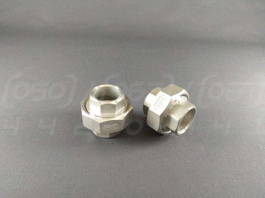 Американка нержавіюча приварна Ду20 (3/4") (з'єднання роз'ємне з накидною гайкою) патрубок із гранями, конус