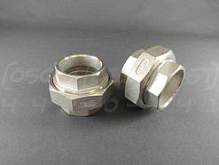 Американка нержавіюча приварна Ду40 (1"1/2) (з'єднання роз'ємне з накидною гайкою) патрубок із гранями