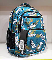 Рюкзак шкільний для дівчинки бірюзовий ортопедичний з яскравим малюнком Квіти Dolly 546 розмір 30х39х21 см, фото 3