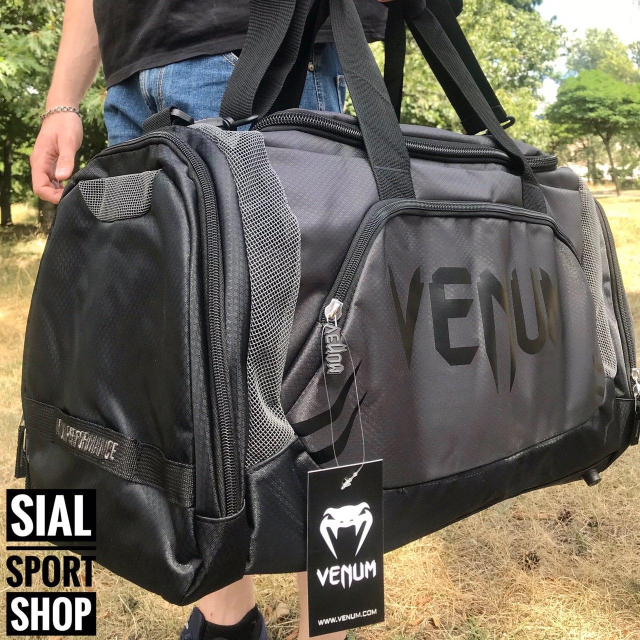Чорна велика спортивна сумка Venum Trainer Lite Sports Bag 63 літри