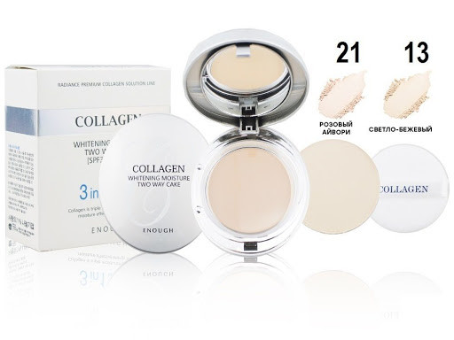 Пудра Enough Collagen 3in1 Whitening Moisture Two Way Cake 13, фото 1