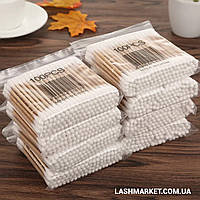 Ватні палички на дерев'яній ніжці, 100 шт.