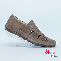 Мокасины мужские летние песочного цвета «Style Shoes»