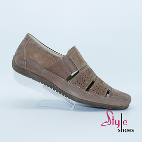 Мокасини чоловічі літні пісчяного кольору «Style Shoes»