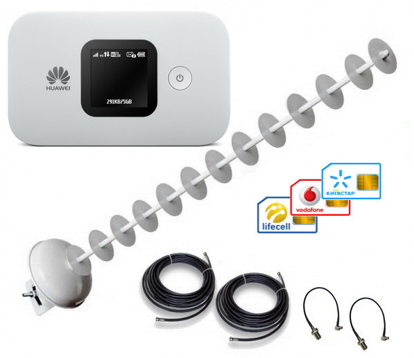 4G комплект Huawei Huawei E5577s-321 (Black) + Антена Стріла MIMO 1700-2170 МГц 2х20дБ, фото 1