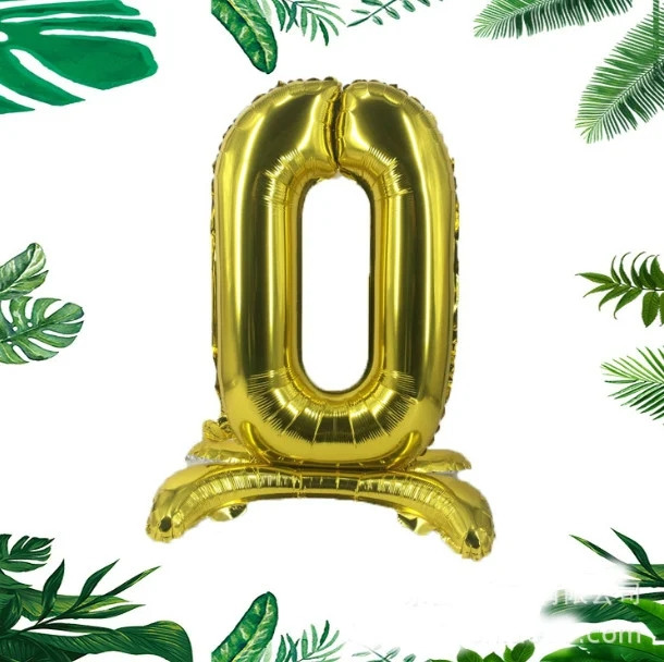Куля цифра " 0" золото, на підставці ( тривимірний), 80 см.