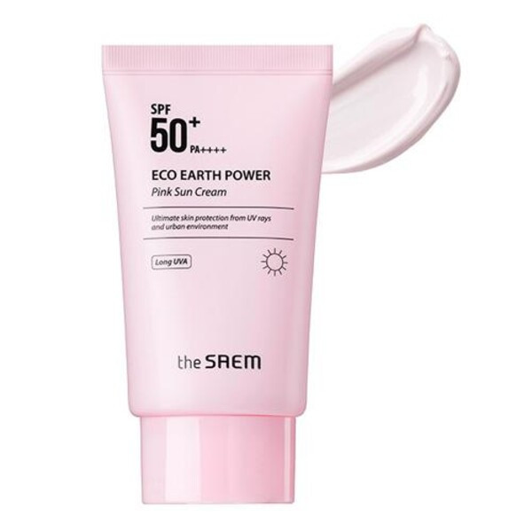 The Saem Eco Earth Power Pink Sun Cream SPF 50 Сонцезахисний крем для проблемної шкіри, 50 мл