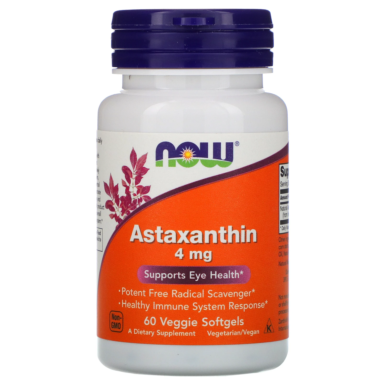 Astaxanthin 4 мг Now Foods 60 капсул