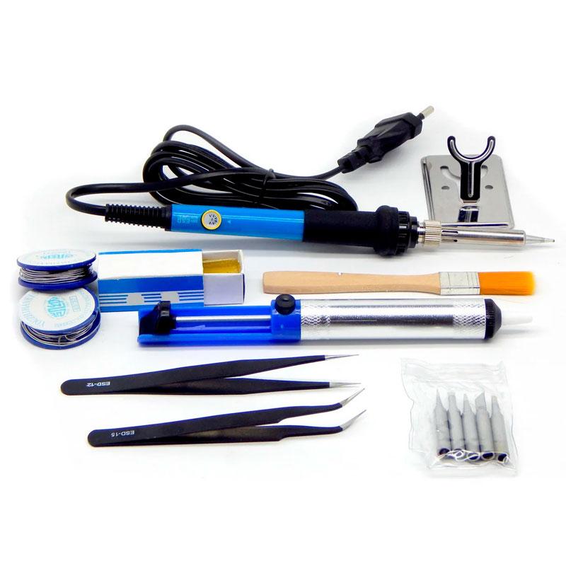 Паяльник Электрический + Отсос для Припоя + 2 Пинцета + Олово — Купить ...