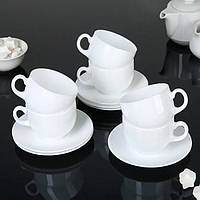 Чайный сервиз белый из стеклокерамики Luminarc Peps Evolution 6х220 мл (63368)
