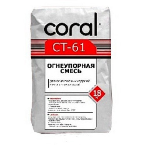 Вогнетривка суміш Coral CT-61, 18 кг.