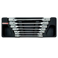 Набір ключів торцевих шарнірних 6-19 мм 7 од. (в ложементі) TOPTUL GAAT0702 ORG