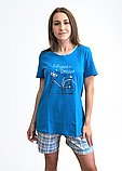 Піжама жіноча шорти і футболка, склад 100% бавовна, 2 кольори, розмір 46 виробництво Україна, фото 2