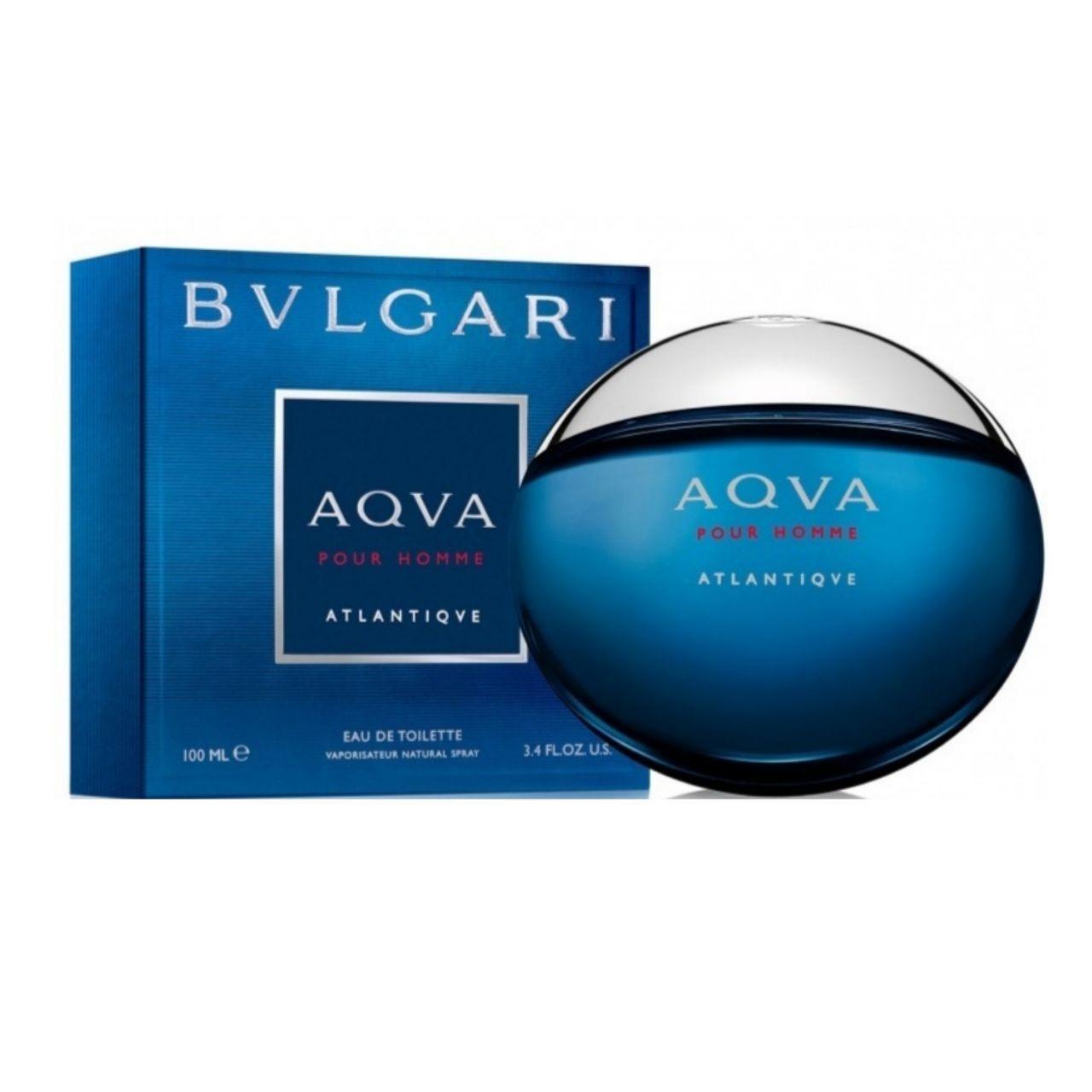 Чоловічі деревні парфуми Bvlgari Aqva Pour Homme Atlantique 100ml туалетна вода, морський аромат амбровий