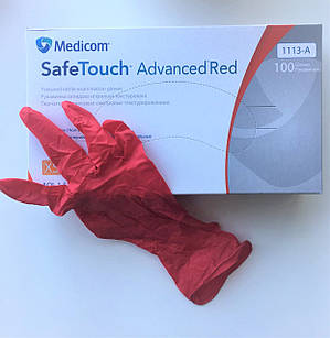 Рукавички нітрилові без пудри Medicom SafeTouch Advanced Red 4г. розмір XS 100 шт/уп червоні