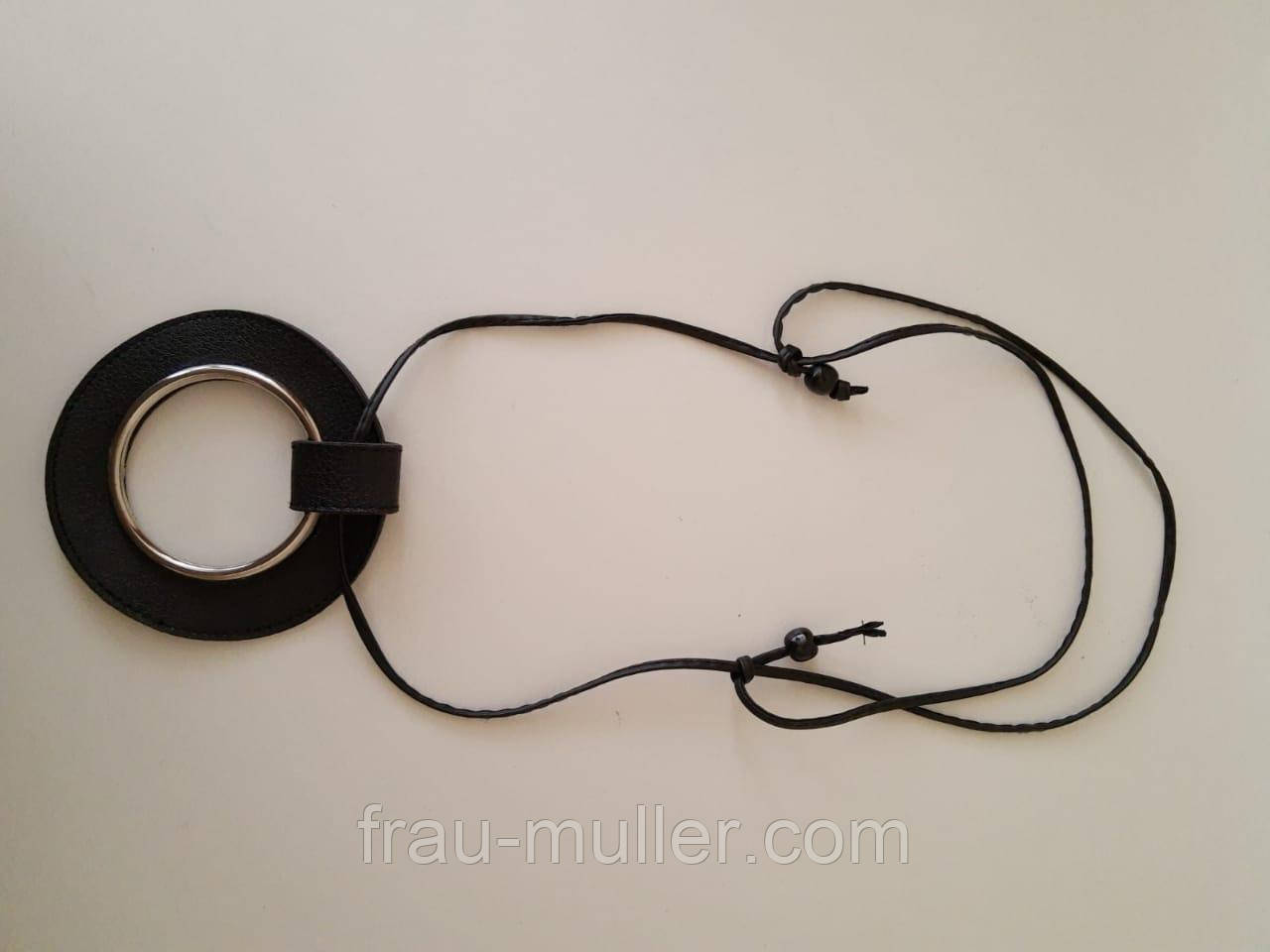 Кольє з чорної шкіри і металу Kapriss, фото 1