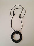 Кольє з чорної шкіри і металу Kapriss, фото 2
