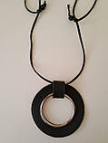 Кольє з чорної шкіри і металу Kapriss, фото 3