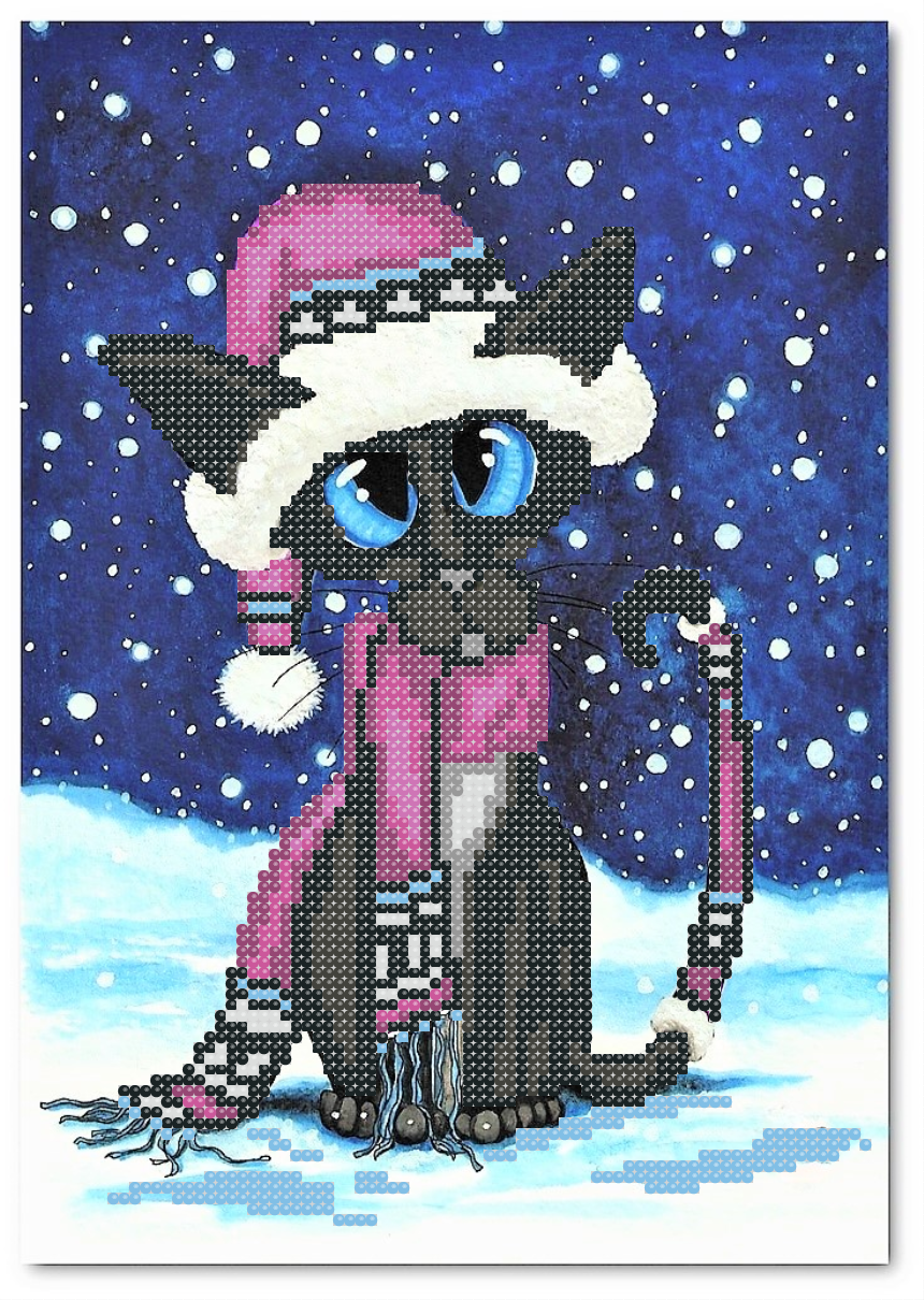 Кішка Серафима. Схема вишивки бісером, фото 1