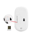 Бездротова оптична миша MEETION Wireless Mouse 2.4G MT-R547 біла з блакитним., фото 5
