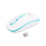 Бездротова оптична миша MEETION Wireless Mouse 2.4G MT-R547 біла з блакитним., фото 6