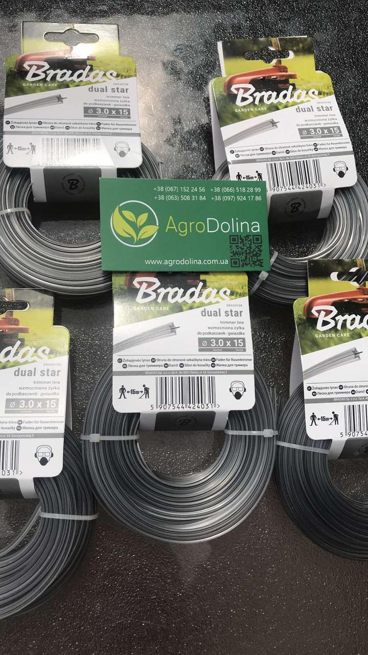 Лісочка для тріммера, RIPPER DUAL "зірка", 3.0*15м, ZRG3015K, фото 1