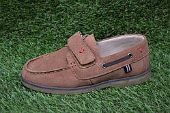 Дитячі туфлі для хлопчиків коричневі замша 34-35