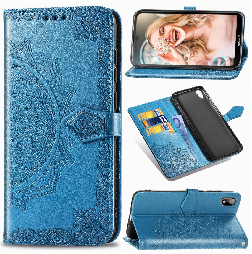 Чохол Vintage для Huawei Y5 2019 книжка з візитницею Синій