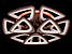 Стельова діодна люстра з пультом та підсвічуванням до 30 кв.м колір Коричневий 165 Ват Diasha 8118/6+3CF 3color, фото 5