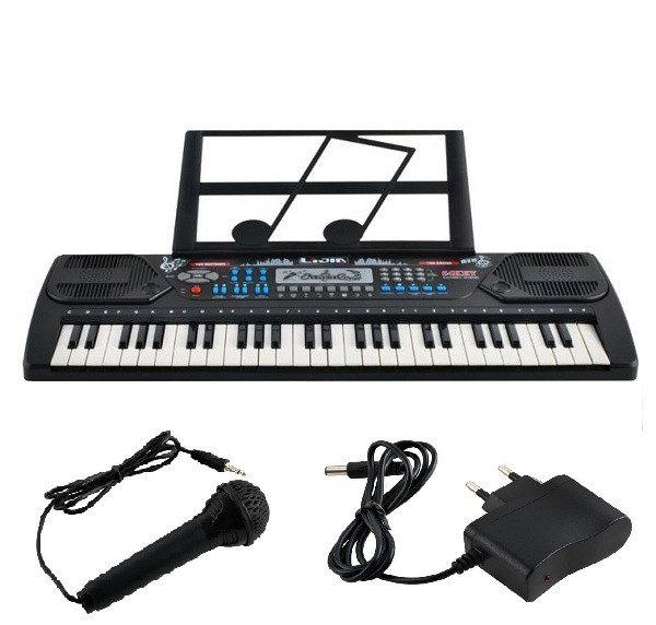 Синтезатор з мікрофоном та тримачем для нот дитячий Electronic Keyboard 8238