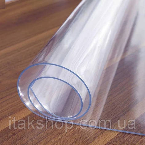 Силіконове м'яке скло (1.6х1.0м) Товщина 1.5 мм Прозора захисна скатертини для столу і меблів Soft Glass, фото 2