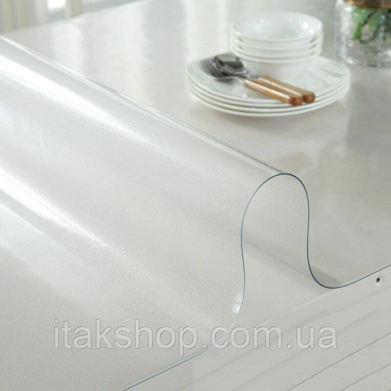 Силіконове м'яке скло (2.0х1.0м) Товщина 1.5 мм Прозора захисна скатертина для столу і меблів Soft Glass