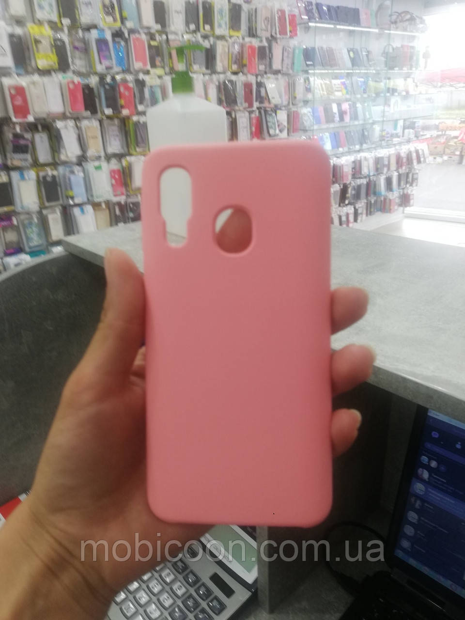 Чохол Silicone Case для Samsung Galaxy A40 A405 пудровий (самсунг галаксі а40)