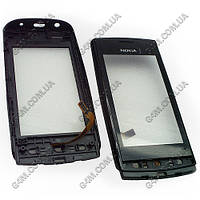 Тачскрин для Nokia 500 с рамкой и клавиатурой, черный