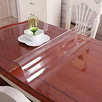 М'яке скло Силіконова захисна скатертина для столу і меблів Soft Glass (1.6х1.0м) Товщина 1.5 мм Прозора