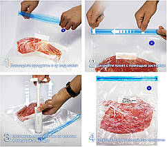 Пакети для Вакуумування Су Вид - 30 пакетів + 2 застібки - Вакуумні Пакети для Продуктів, фото 2